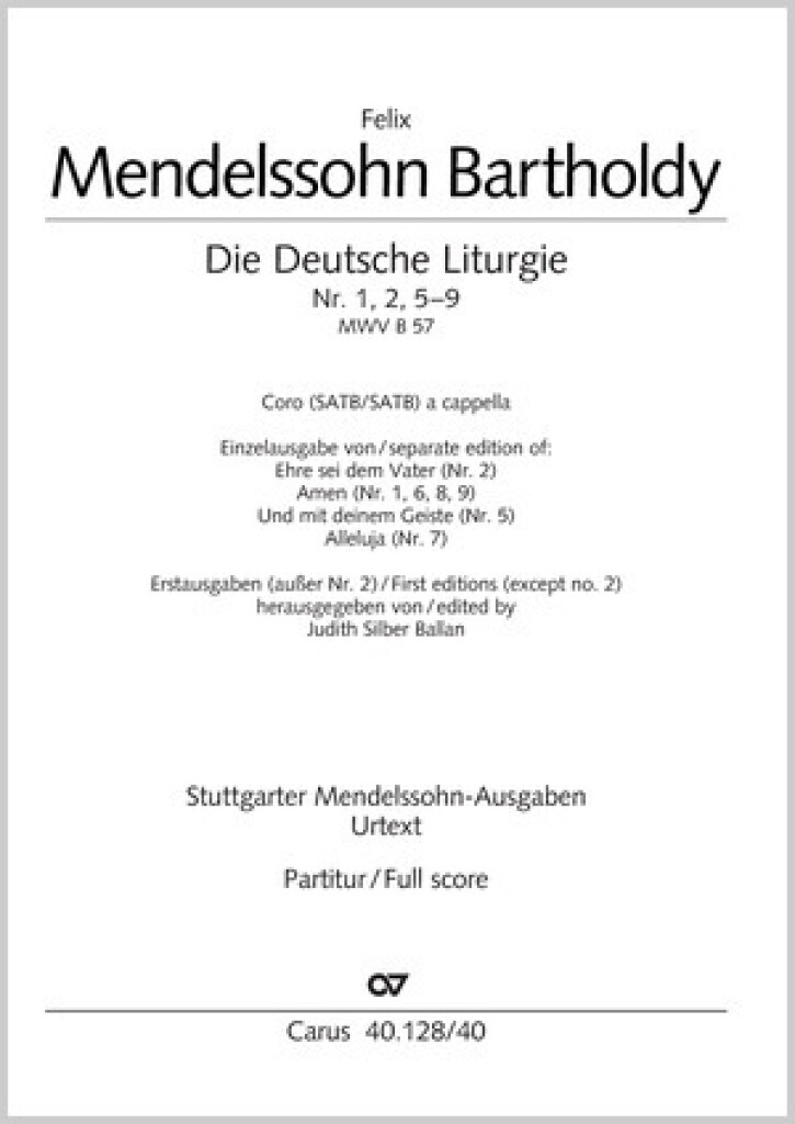 Mendelssohn: Ehre sei dem Vater- Responsorien